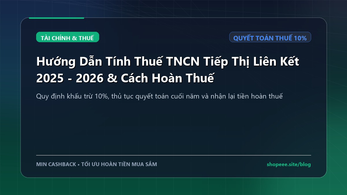 Hướng Dẫn Tính Thuế TNCN Tiếp Thị Liên Kết 2025 - 2026 & Cách Hoàn Thuế