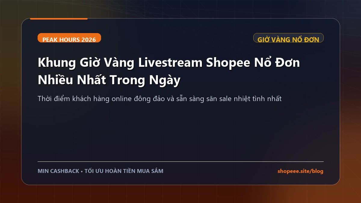 Khung Giờ Vàng Livestream Shopee Nổ Đơn Nhiều Nhất Trong Ngày