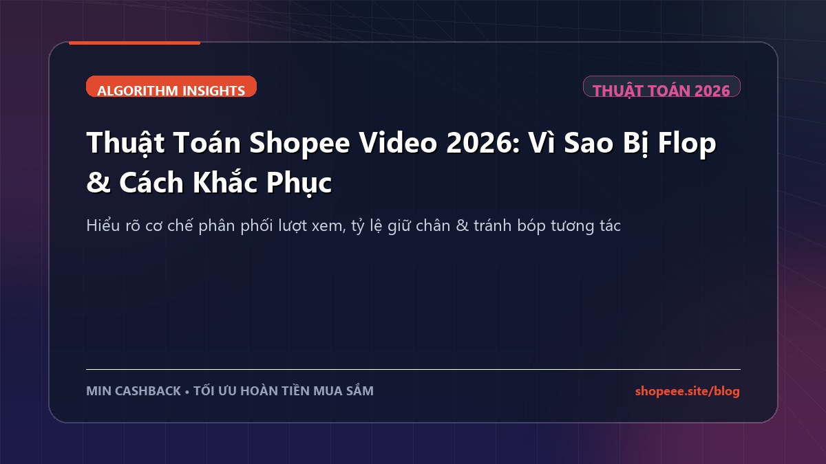Thuật Toán Shopee Video 2026: Vì Sao Bị Flop & Cách Khắc Phục