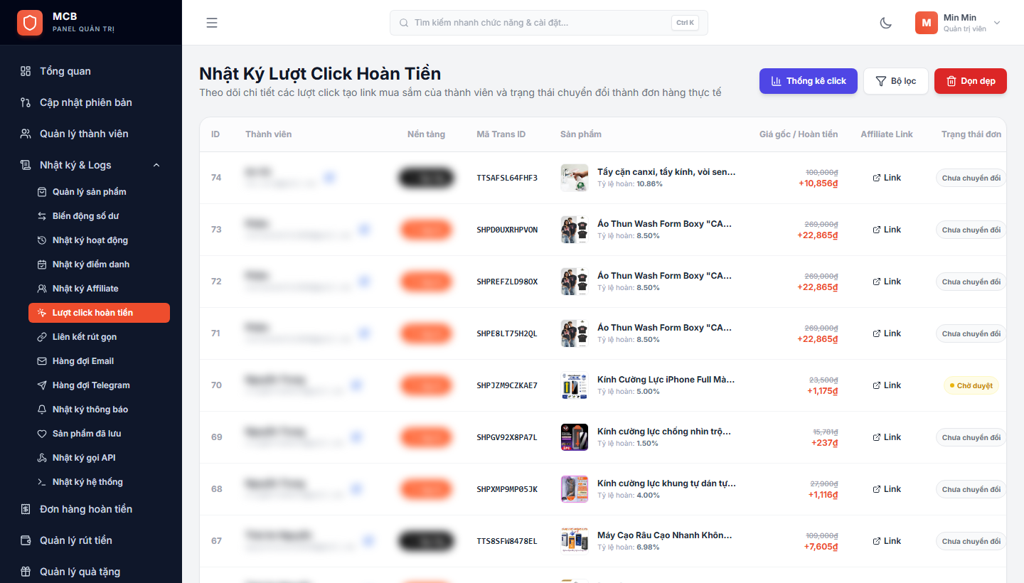 Click Log